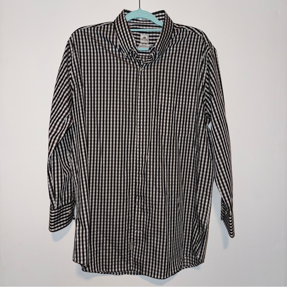 Peter Millar Shirt Men’s Large Black Weekender Finish Business Casual Office